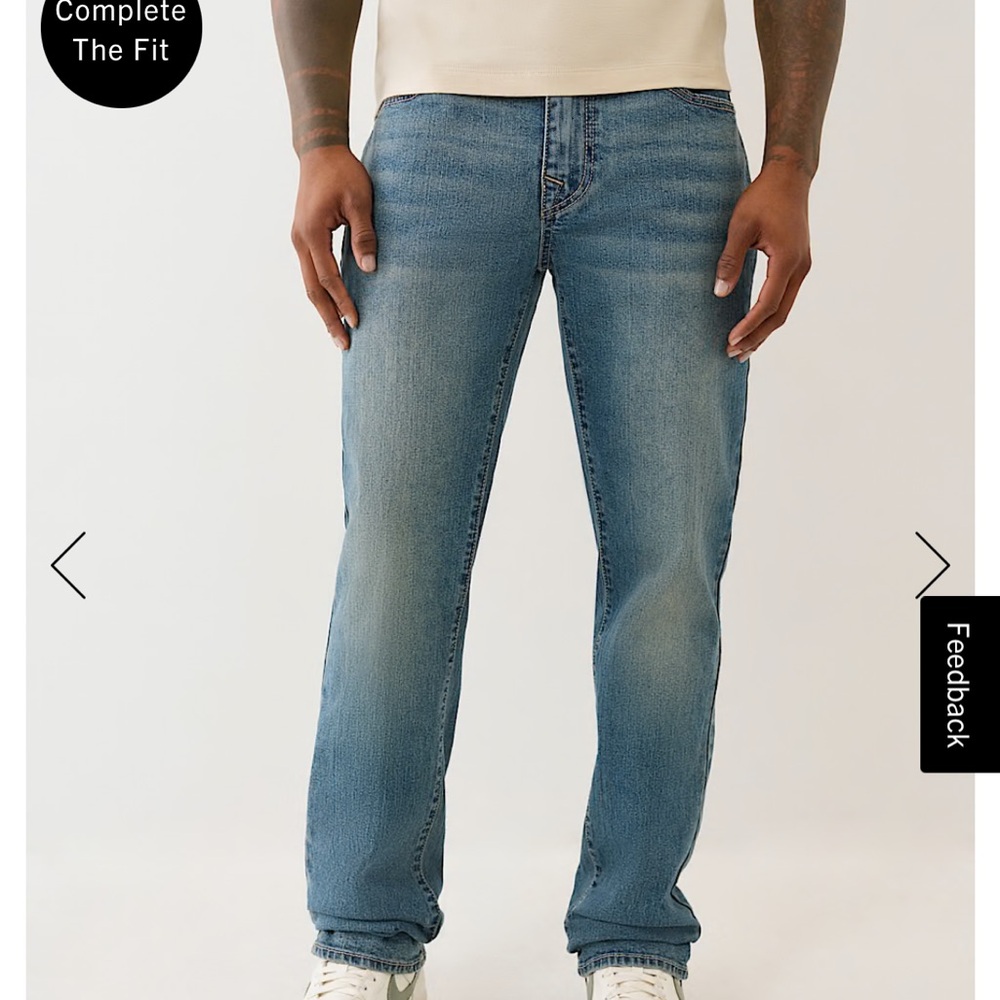True Religion Men’s Ricky Relaxed Straight Jeans Size 36X34 NWT - Picture 2 of 16